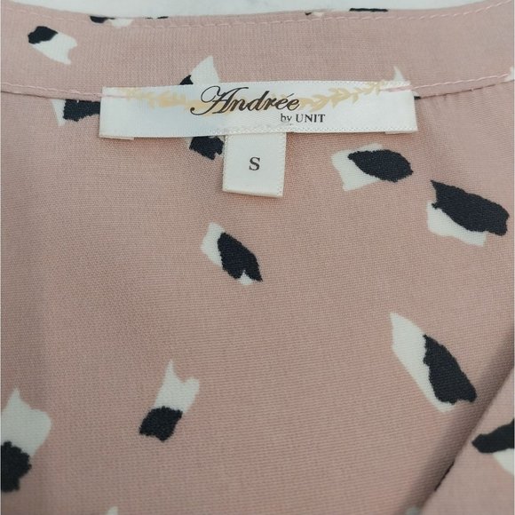 Andree by Unit Pink Tiered Flowy All Over Print Dress Sz Small - Picture 6 of 12